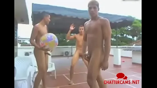 Watch Three Gay Brazilians Play Nude Rooftop Volleyball energy Clips
