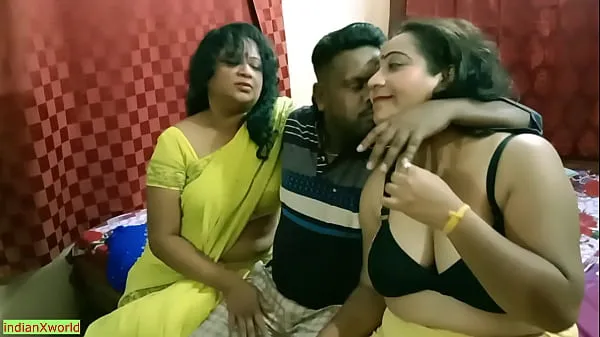 شاهد Indian Bengali boy getting scared to fuck two milf bhabhi !! Best erotic threesome sex مقاطع الطاقة
