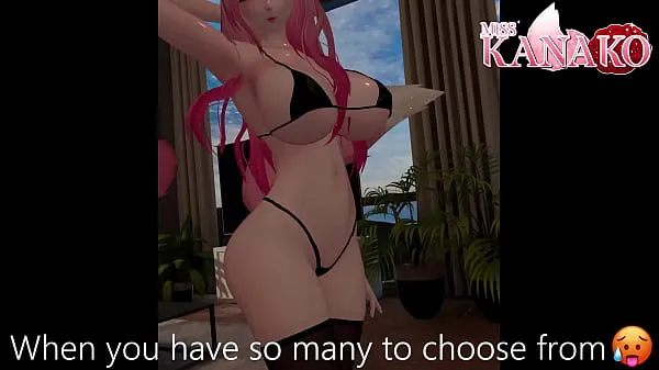 ดูคลิปพลังงานVtuber gets so wet posing in tiny bikini! Catgirl shows all her curves for you