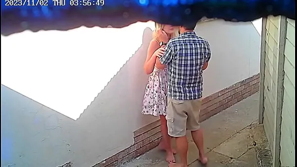 Tonton Cctv camera caught couple fucking outside public restaurant Klip tenaga
